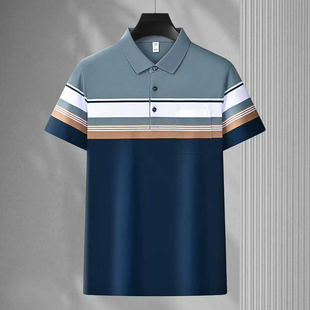 翻领短袖 中老年男士 polo衫 宽松高档半袖 上衣 2026夏季 爸爸装 新款