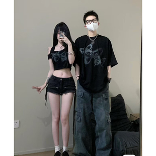 网图Suuuicee碎碎冰 心动之锁 黑色情侣甜辣妹情侣装