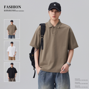 复古结构短袖 POLO衫 男士 实拍2026夏季 衫 美式 宽松百搭休闲半袖 新款
