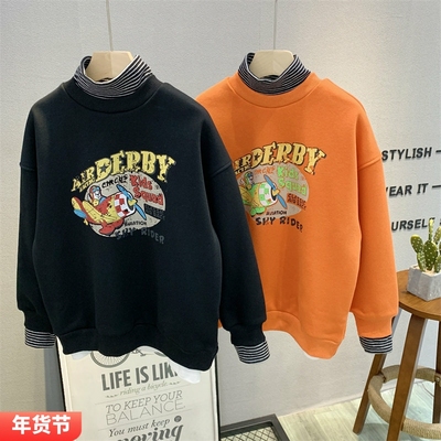 卡芙恰恰冬季男女韩版假两件卫衣