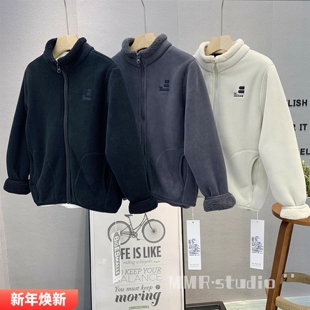 男女童加绒保暖拉链衫 奥粒绒外套2025冬款 5020 儿童韩版 大E小e童装