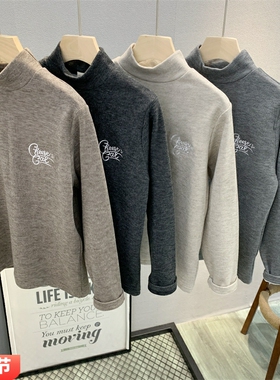 卡芙恰恰童装 中大童韩版打底衫2025冬款男女发热磨毛内搭潮3679