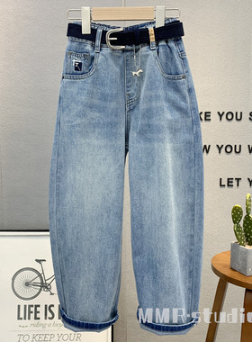 牛哆哆童装 儿童韩版纯棉牛仔裤2026春款男女童棉弹洋气长裤99569