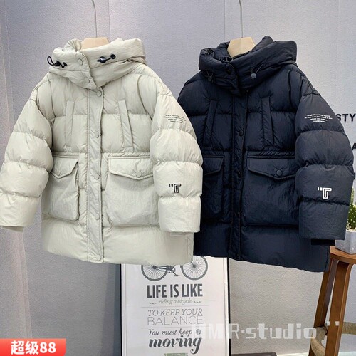 瑭伽韩版连帽羽绒服2025冬款外套