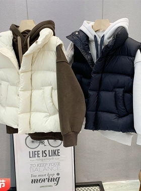 牛哆哆童装 儿童韩版羽绒马甲2025冬款男女童90白鸭绒外套潮34452