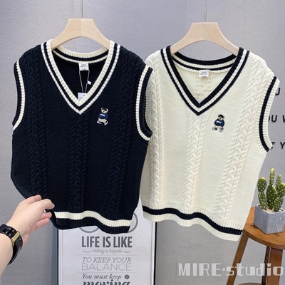 针织背心保暖4岁2025冬装新款潮