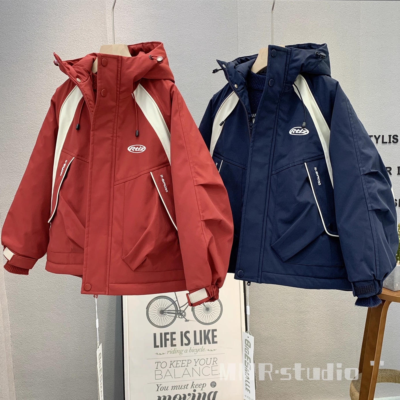 大E小e童装中大童夹棉连帽外套潮