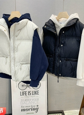 牛哆哆童装 儿童韩版羽绒马甲2025冬男女童百搭90白鸭绒外套54101