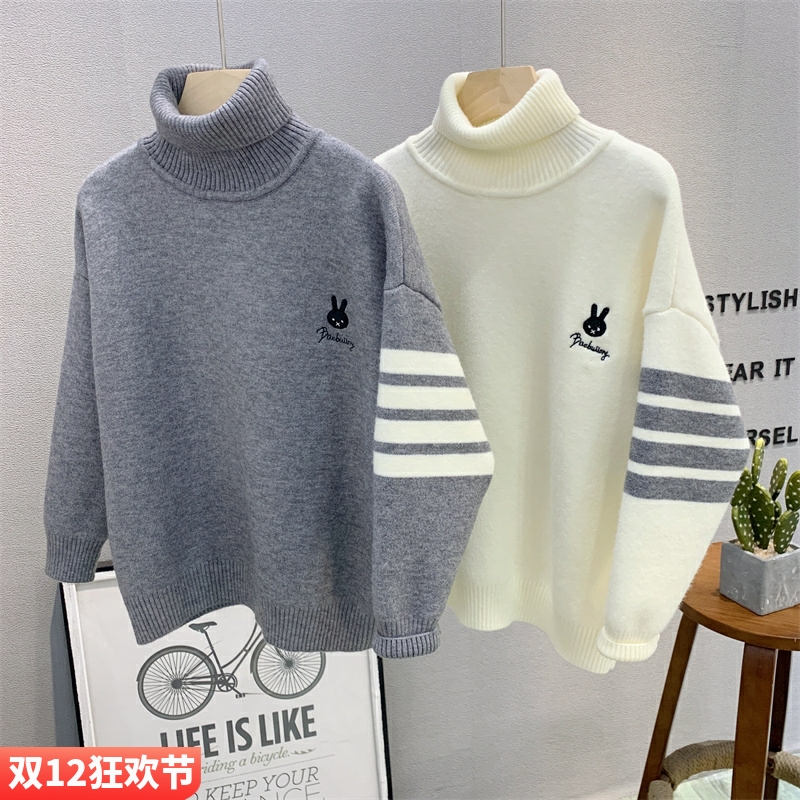 大E小e韩版冬季男女加绒毛衣