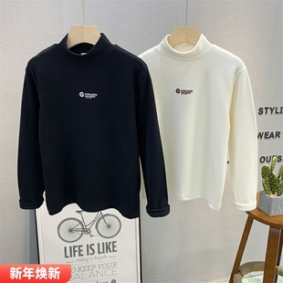 2025秋冬男女童半高领长袖 打底衫 T恤潮694 儿童韩版 卡芙恰恰童装