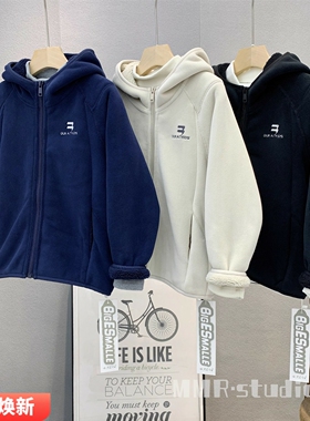 大E小e童装 儿童连帽摇粒绒外套2025冬款男女童百搭保暖外套2837