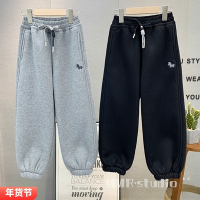 大E小e童装儿童韩版羊驼绒休闲裤