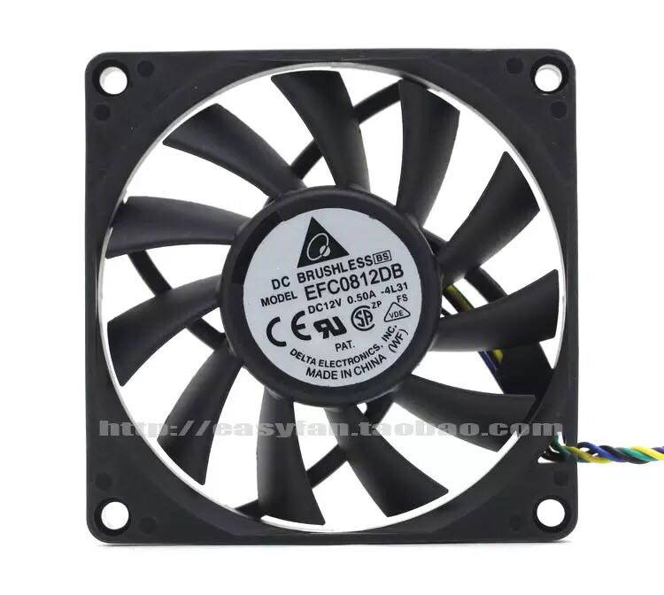 台达DELTA EFC0812DB 8015 12V 0.50A PWM调速CPU大风量散热风扇