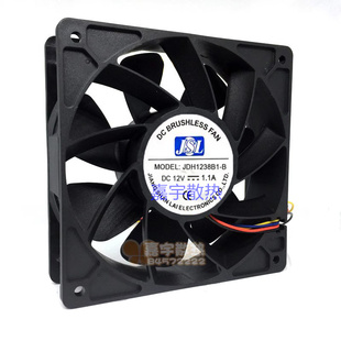 1.1a 12038 12v 温控大风量散热风扇 12cm JDH1238B1 全新JSL