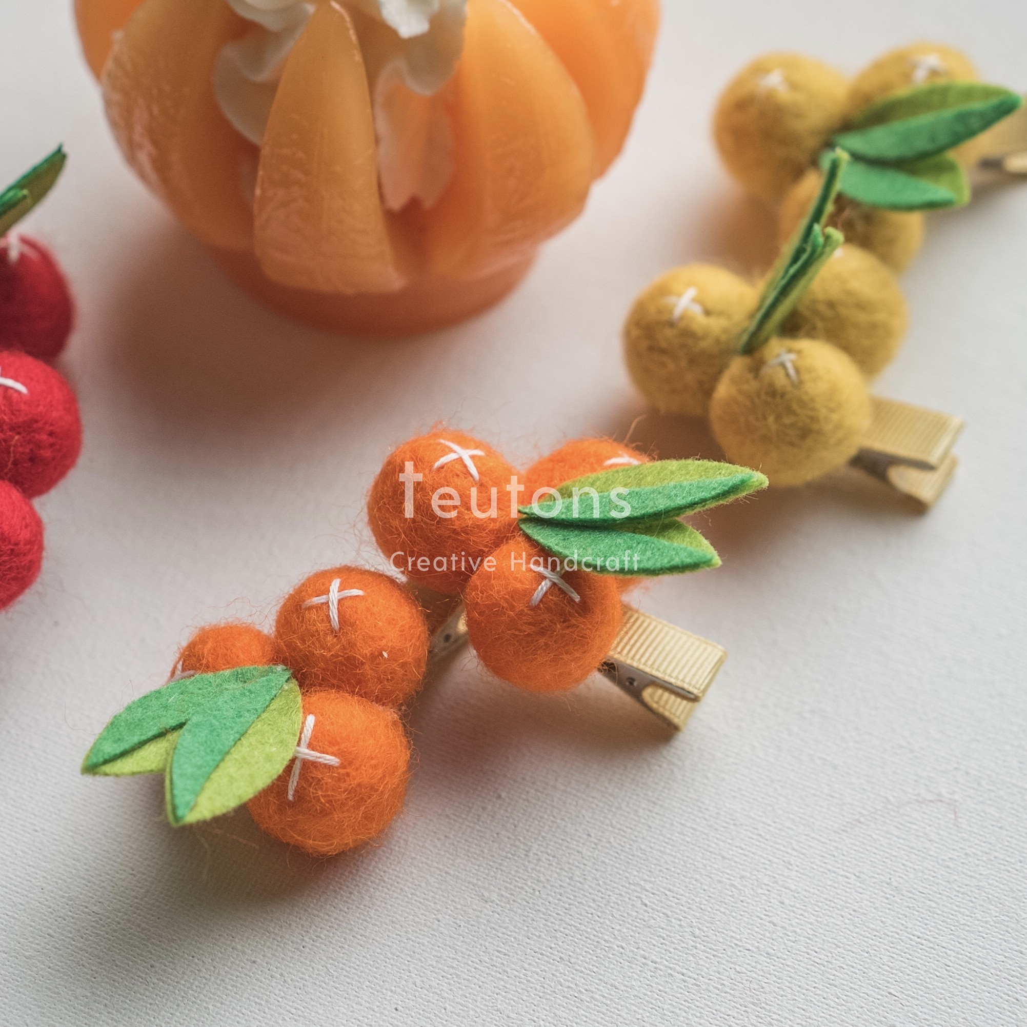 小橘子压夹羊毛毡小橘子实心压夹