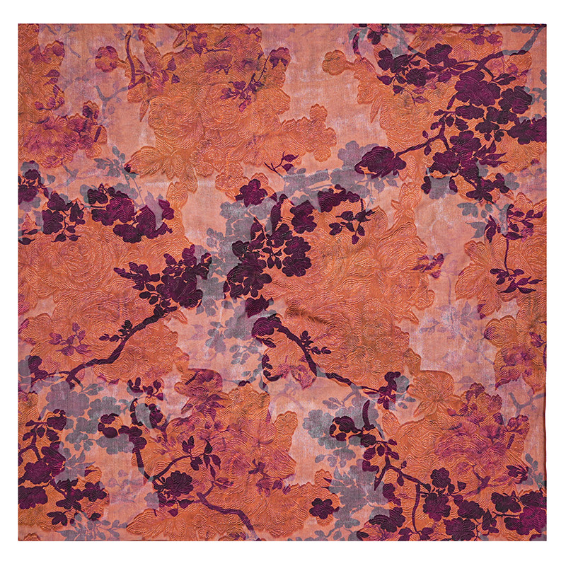 剪花【海棠无香】65*65系列香云纱桑蚕丝丝巾气质高级感围巾时尚