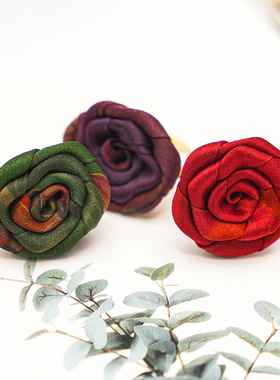 香云纱手工玫瑰指环时尚