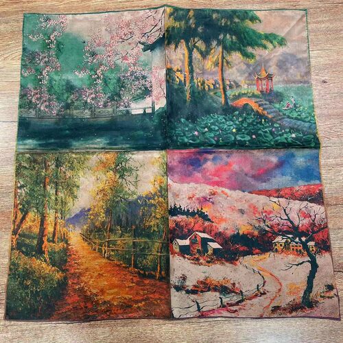 香云纱真丝高级感丝巾65*65