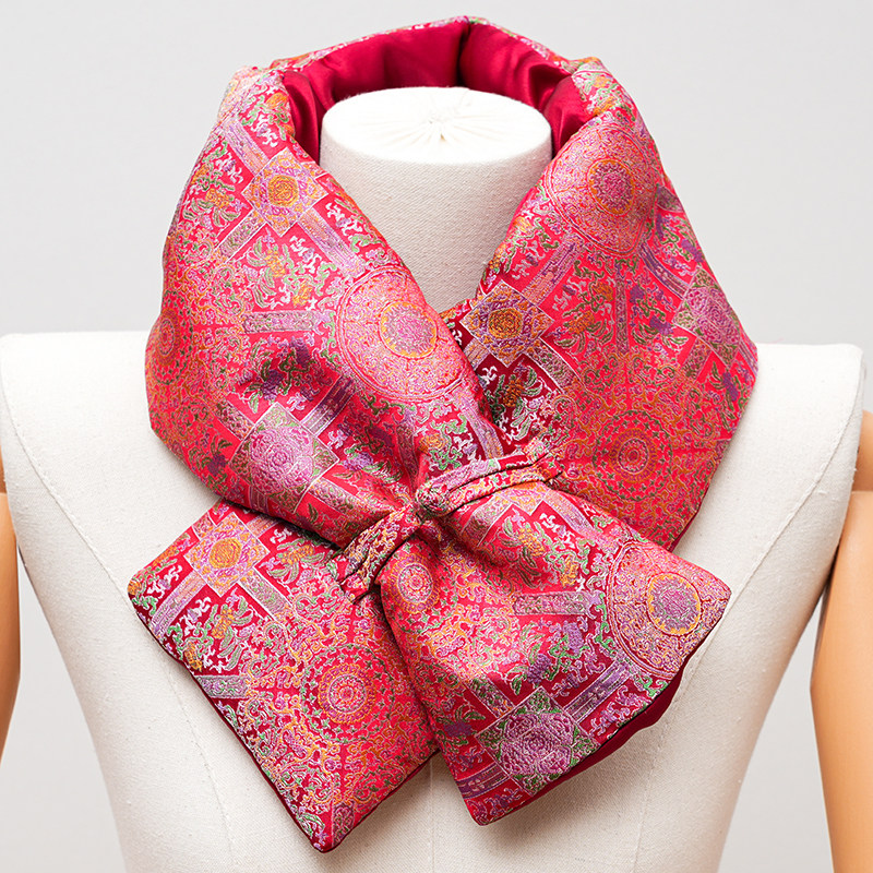 宋锦香云纱保暖围脖柔软贴肤