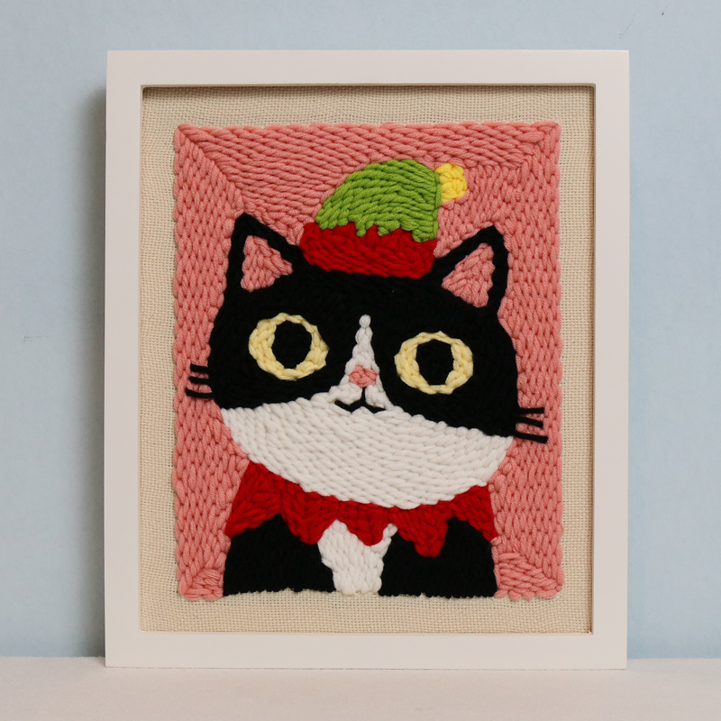 diy俄罗斯毛线圣诞节戳戳绣