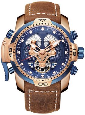 瑞夫泰格Reef Tiger Men's Automatic Mechanical Watch 皮带手表