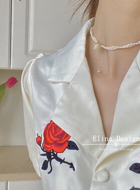 复古包金铃兰颈链天然淡水珍珠