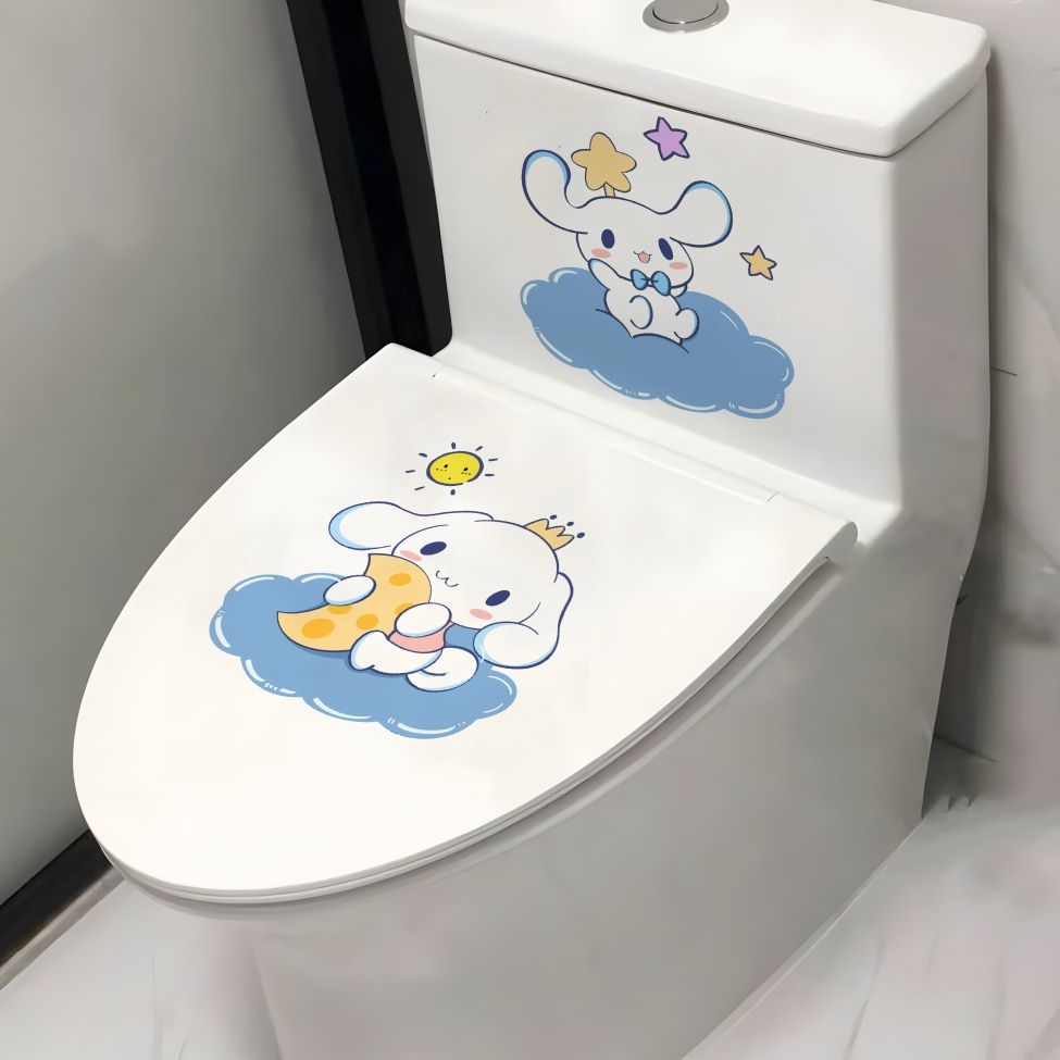 创意可爱卫生间防水马桶盖贴纸玉桂狗怕恰狗创意卡通装饰马桶贴画图片