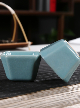 汝窑茶杯主人杯单杯可养开片品茗杯功夫茶具陶瓷茶盏中式个人专用