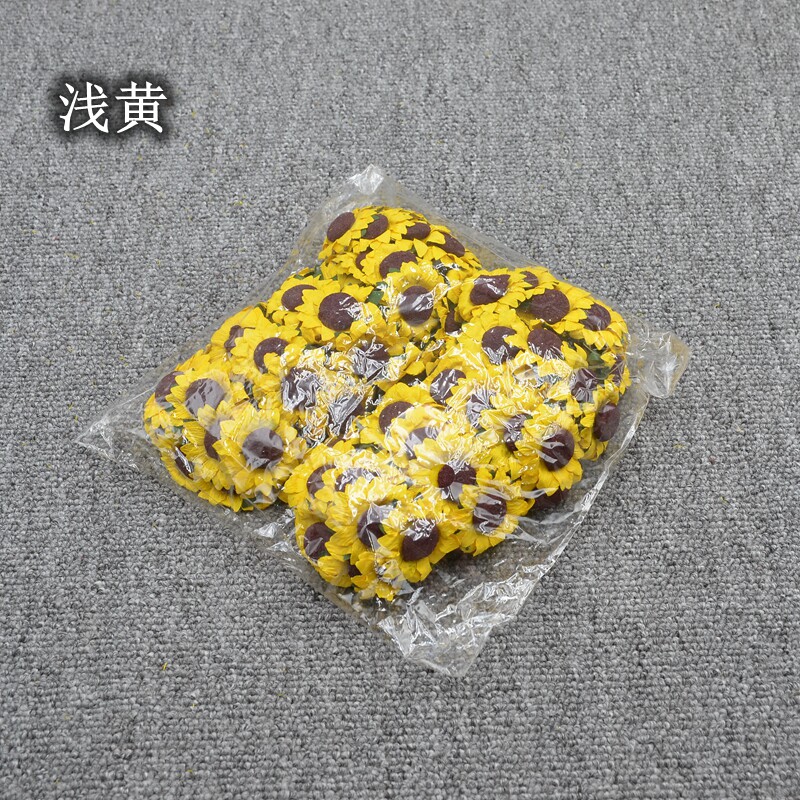 4cm向日葵仿真花束纸花diy喜糖盒礼品配件盒包装太阳花配件小花