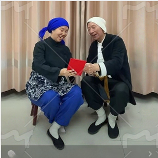 新款中老年合唱团老俩口学毛选演出服老太太老头村姑表演服怀旧衣