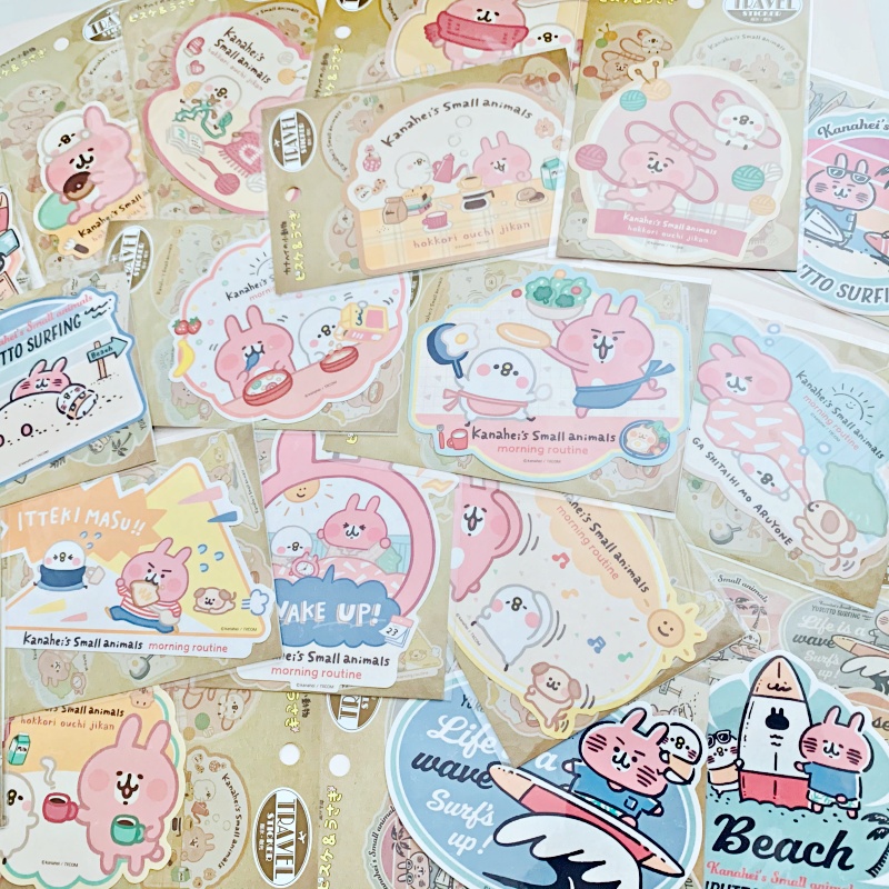 日本卡娜赫拉kanahei兔兔限定手帐行李箱平板笔电防水贴画贴纸