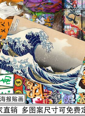 国潮街头涂鸦彩绘海报墙