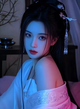 夜间美女出租屋贴纸画客