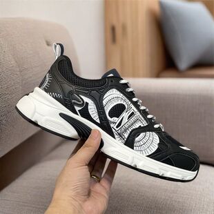 外贸D家新款高版老爹鞋2025网面系带百搭休闲运动鞋增高厚底板鞋