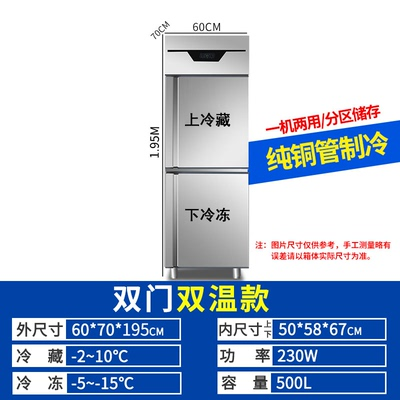 冰柜不锈钢冷冻柜商用冰箱厨房柜