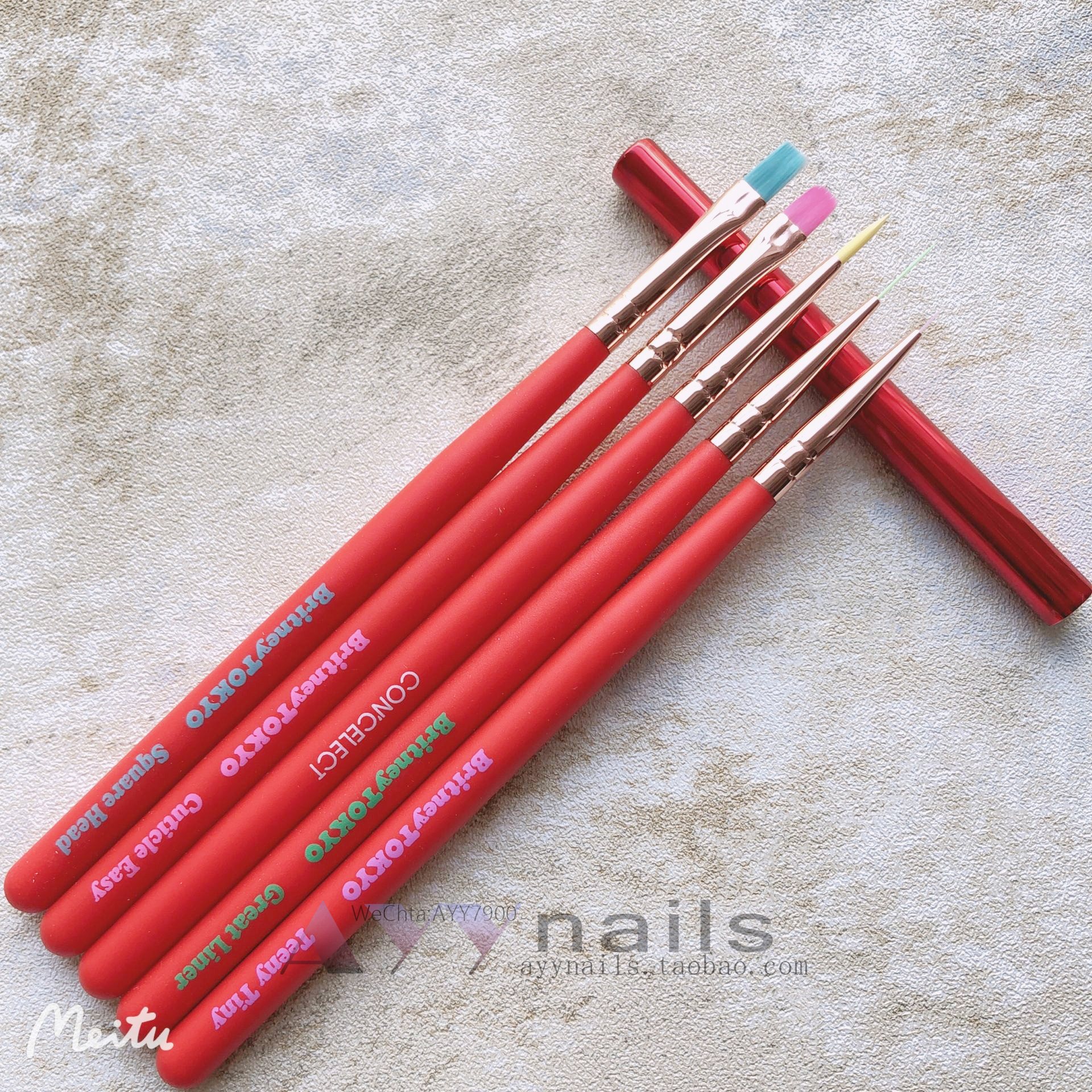 现货日本CONCELECT圆头笔平笔万能笔美甲BritneyTOKYO老师限定款