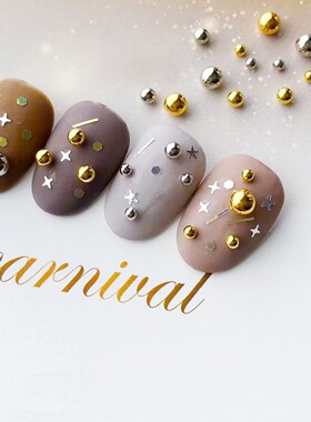 现货 日本 Clou 新款金属美甲饰品 小平底高亮圆形珠子 日系风