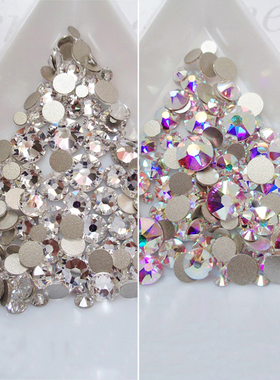 现货 日本 SWAROVSKI 施华洛奥钻水晶圆形平底钻AB彩白钻美甲饰品