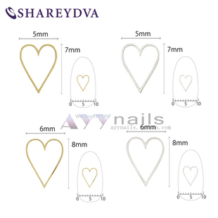 美甲饰品 金属饰品 日本SHAREYDVA 现货 镂空桃心金属框0.1mm厚
