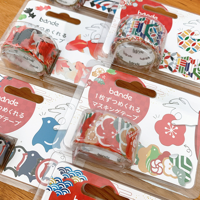 金鱼梅花青海贴纸卷轴胶带日本