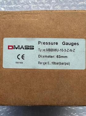 原装正品压力表 MBB06U-10-3-Z-N-Z 0~10bar/psi