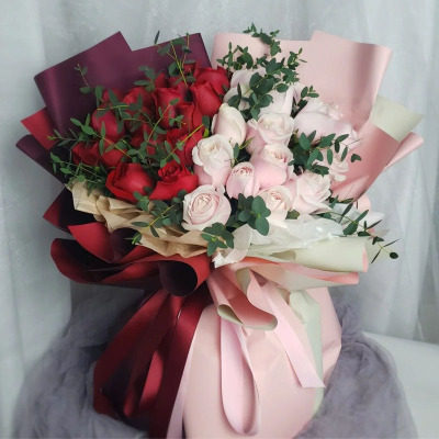 平安夜圣诞节香港同城花店鲜花速递生日礼物抖音网红玫瑰混搭花束