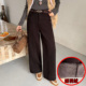 2025冬新款 JEANS阿凡牛A5389咖色加厚暖羽绒宽松女牛仔直筒奶奶裤