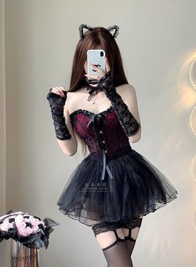 酒吧演出服性感爵士舞抹胸蓬蓬裙