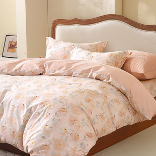 水星家纺全棉被套单件100%纯棉被罩四季 用不起球单双人200x230㎝