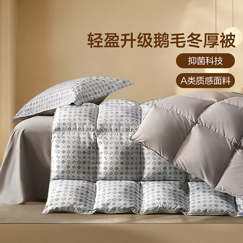 百丽丝家纺被子鹅毛被抑菌冬被冬季加厚保暖冬被羽毛被被芯特里普