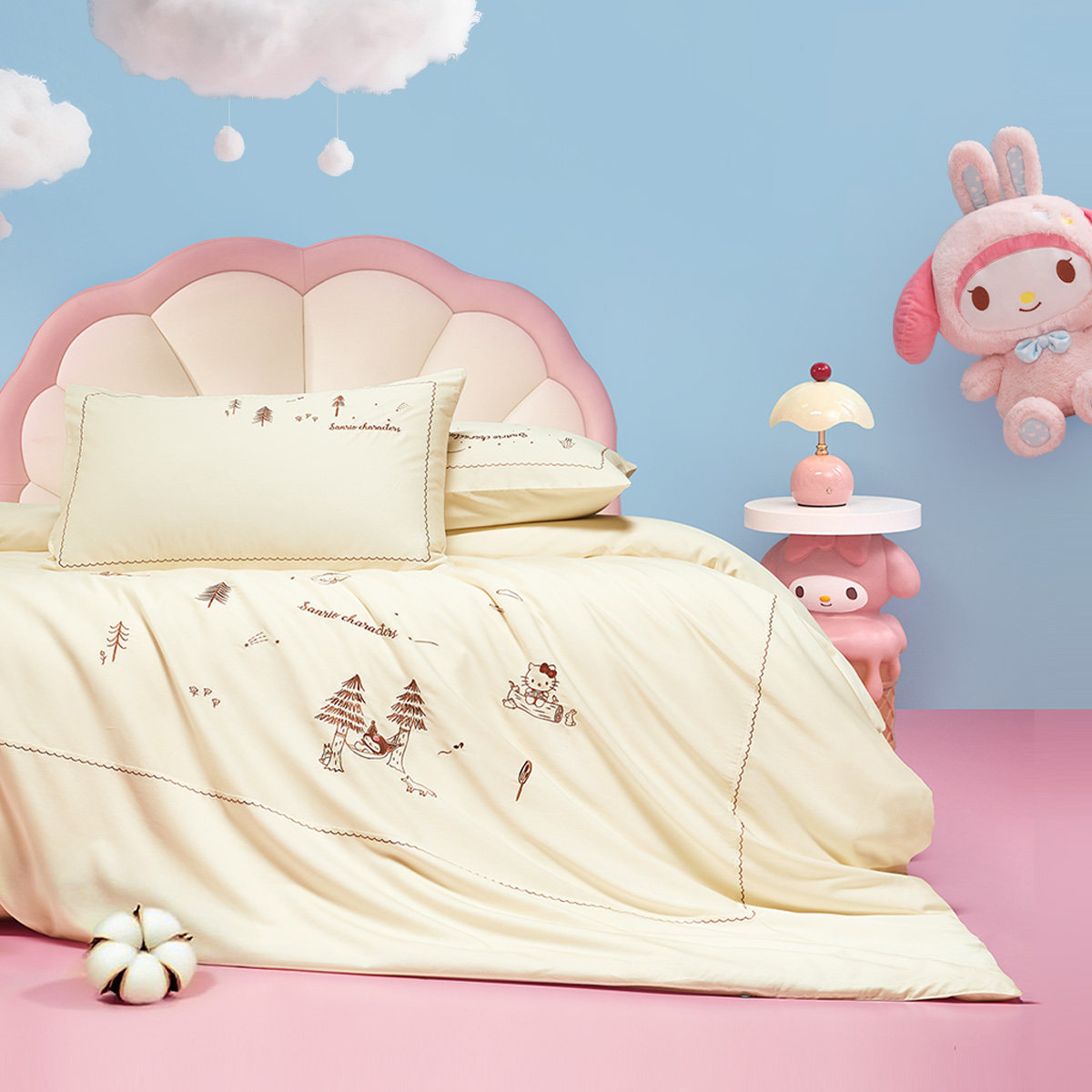 水星家纺100支长绒棉三四件套母婴A类抑菌套件儿童云野三丽鸥床品,床上用品,床品套件/四件套/多件套,淘宝优惠券,粉丝福利购,淘宝优惠卷