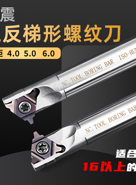 30度梯形内孔螺纹刀片牙刀粒数控t型刀杆防震SUNR0014Q16/4/5/6TR