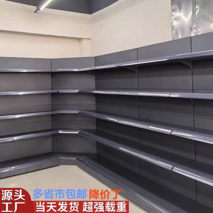 加厚超市货架展示架便利店小卖部玩具文具单面靠墙双面多层置物架