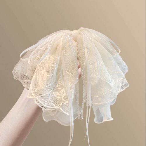 轻奢刺绣蕾丝蝴蝶结鲨鱼夹